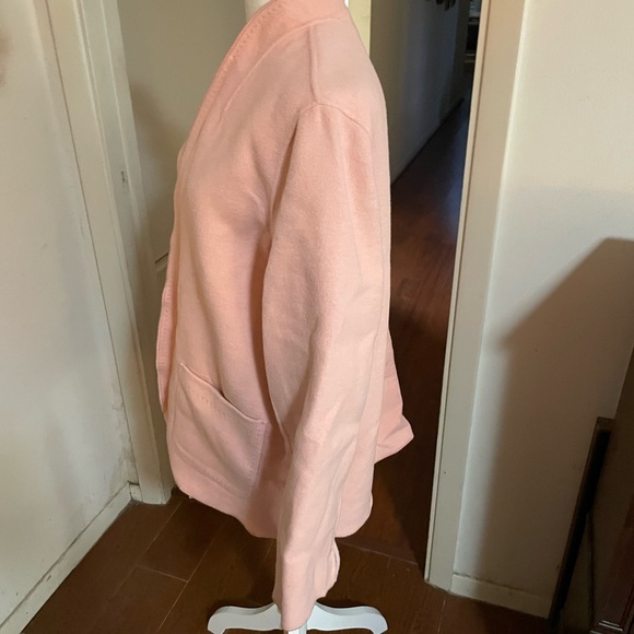 Chicos Plush Reversible open front Jacket size 16 18 XL size 3 rose pink wool - Picture 10 of 16